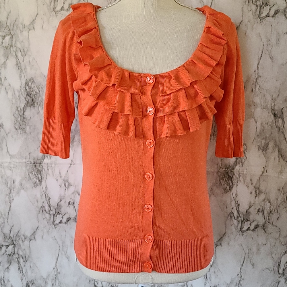 Worthington ruffle cardigan size medium